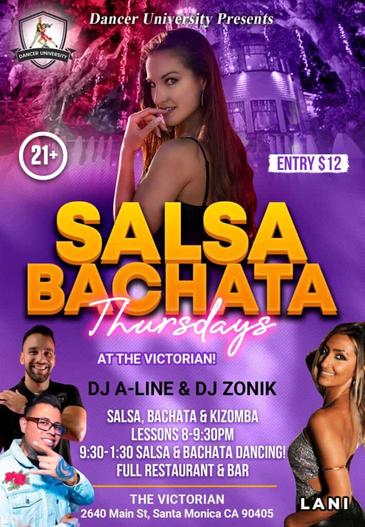Salsa and Bachata Dancing at The Victorian every Thursday