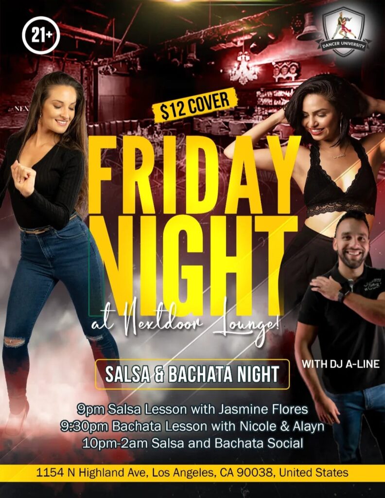 Salsa and Bachata Dancing Friday Night at Nextdoor Lounge